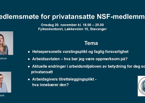 Plakat - medlemsmøter for privatansatte