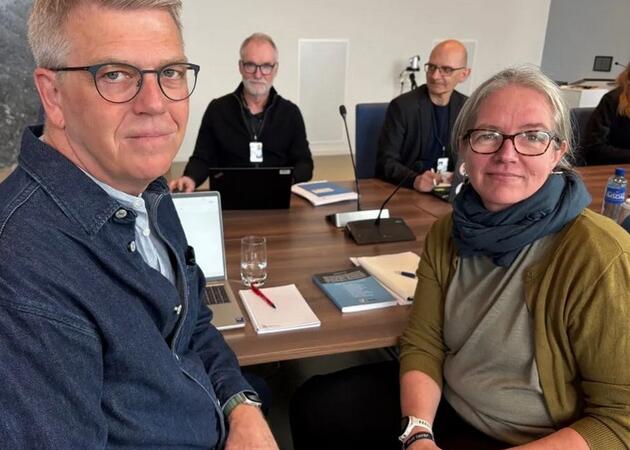 Forhandlingsleder Marianne Lange Krogh og nestleder Bård Eirik Ruud i Unio Oslo