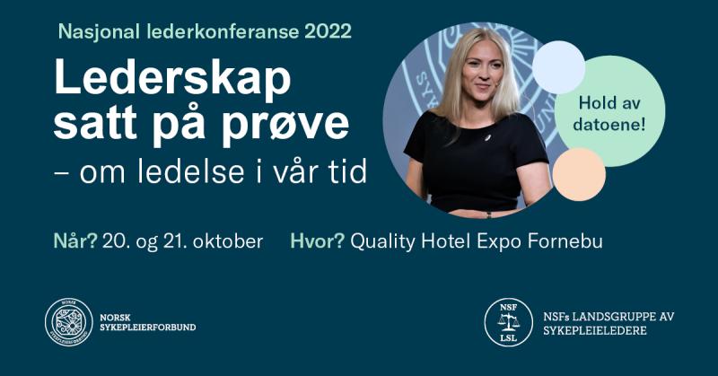 Nasjonal lederkonferanse 2022 arrangementsbilde med forbundsleder Lill Sverresdatter Larsen