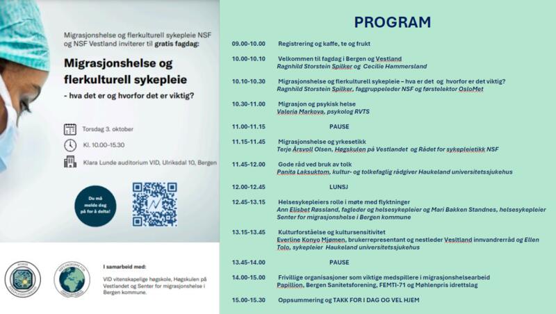 Program fagdag migrasjonshelse Bergen