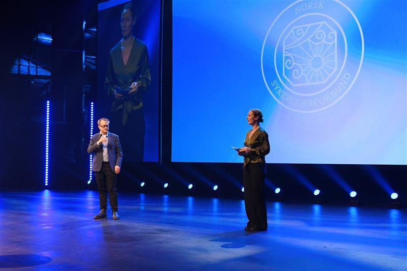 andre nestleder Gro Lillebø sammen med KI-ekspert Morten Goodwin