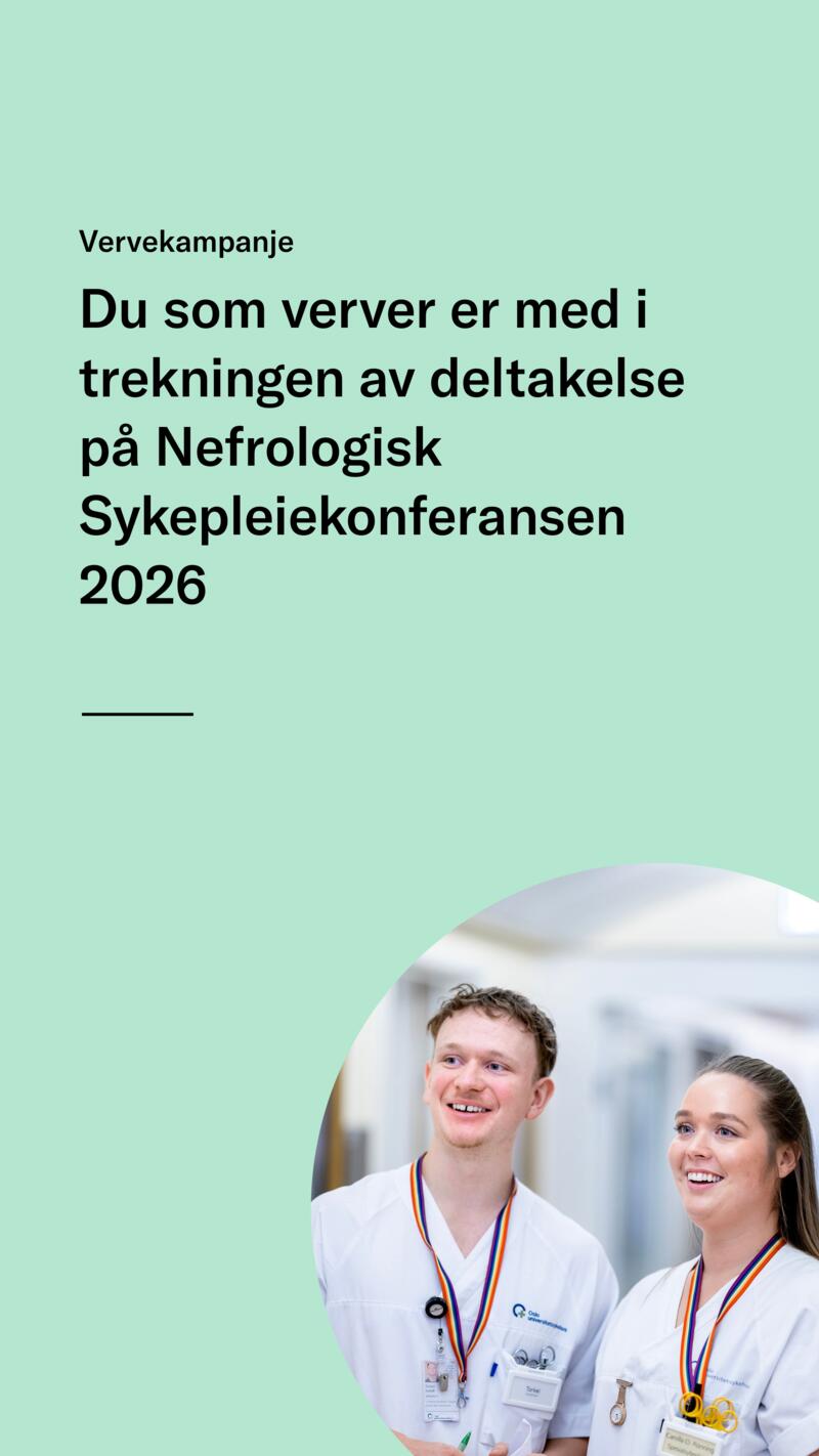 Du som verver 3 medlemmer, er med i trekningen av deltakelse på Nefrologisk sykepleiekonferanse 2026