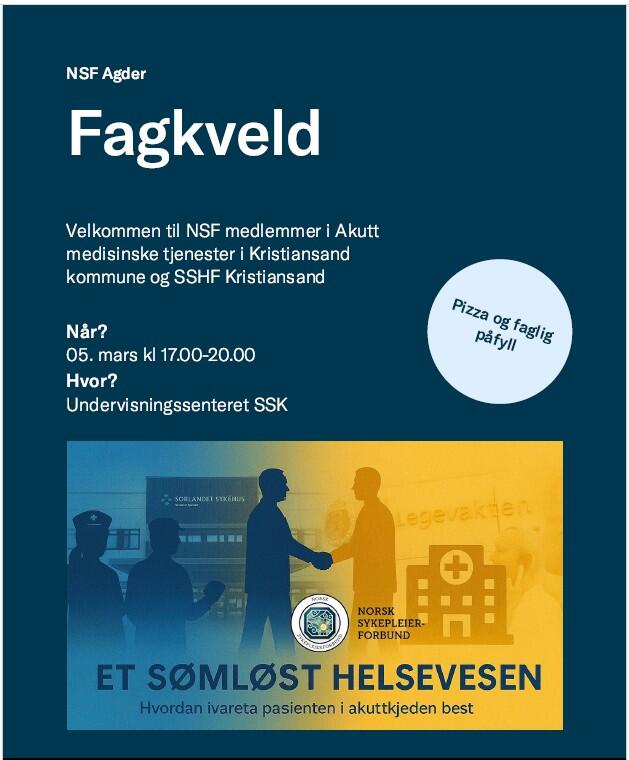 Plakat fagkveld akuttmedisinske tjenester Kristiansand