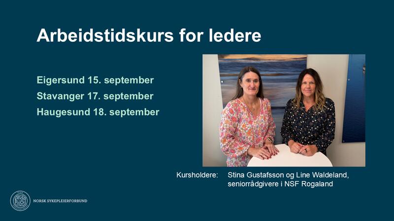 Arbeidstidskurs for ledere i Rogaland