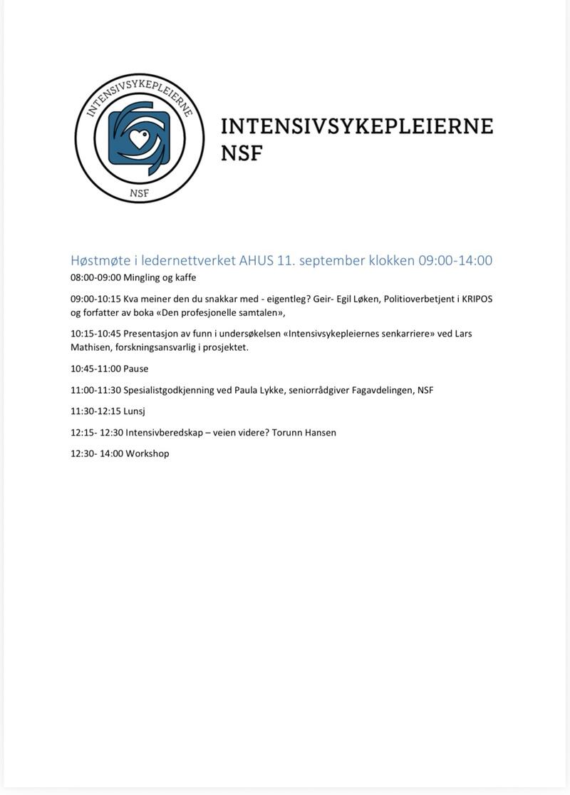 ledernettverksmøte høst 26